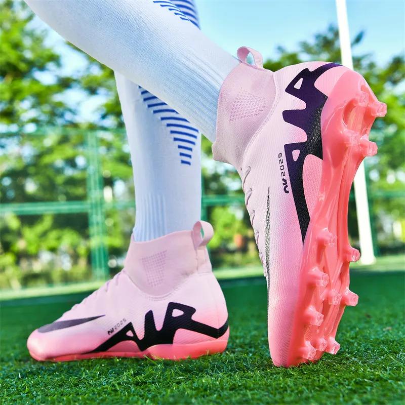 High Top Football Boots FG AG Adult Youth Professional Training Football Shoes Fashionable Trendy Lightweight Anti Slip Sneaker 5