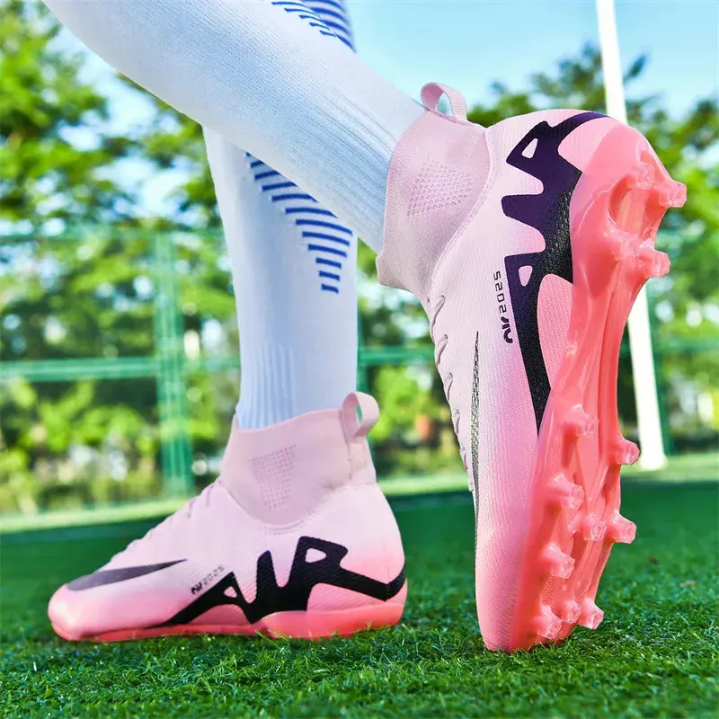High Top Football Boots FG AG Adult Youth Professional Training Football Shoes Fashionable Trendy Lightweight Anti Slip Sneaker 5