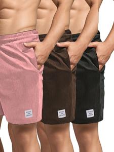 Men's Solid Color Letter Patched  Drawstring Waist Shorts, Casual  Comfortable Breathable Pocket Shorts for Summer, Men's Bottoms for Daily Wear