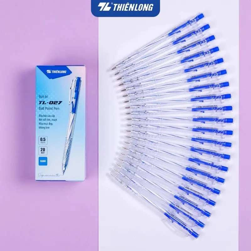 Bút bi thiên long tl-027 cao cấp loại 0.5mm hộp 20 bút