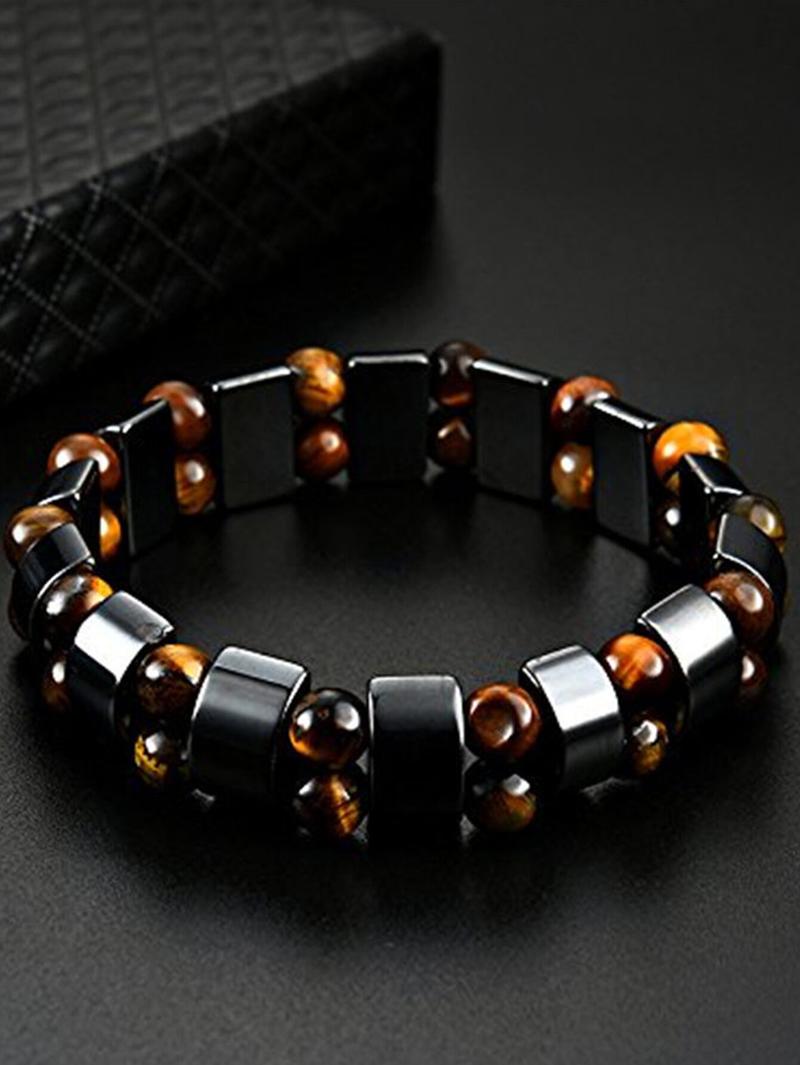 Product Introduction of Vòng Tay Thạch Anh Trị Liệu Từ Tính Đá Gallstone Màu Đen, Thời Trang, Co Giãn Và Có Thể Điều Chỉnh, Dành Cho Nam Và Nữ, Có Lợi Cho Sức Khỏe Và Năng Lượng, 1 Chiếc 3