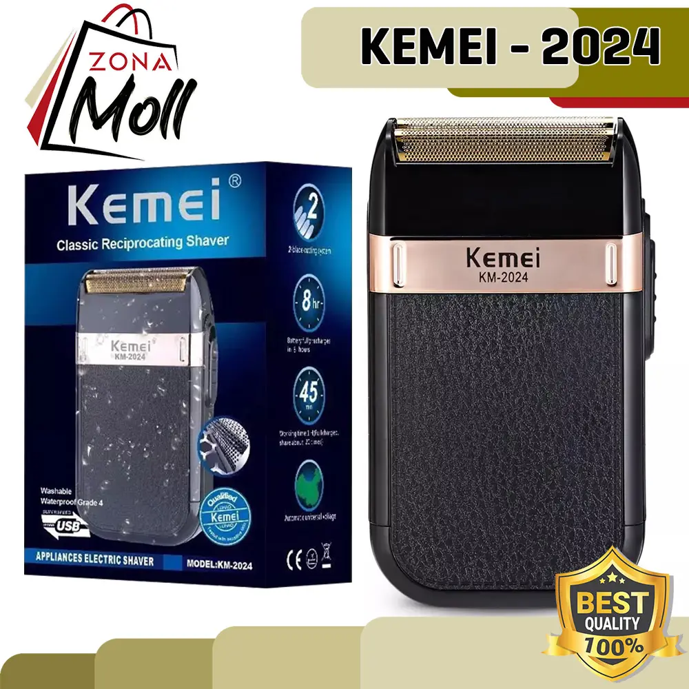 ZM KEMEI KM2024 TWIN RECIPROCATING BLADE ALAT CUKUR RAMBUT KM-2024 Razor Kumis