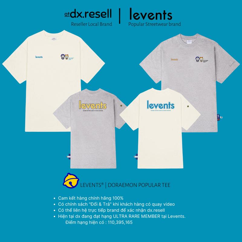 ÁO THUN LEVENTS | DORAEMON POPULAR CAT TEE (CREAM / GREY) Menswear Nam