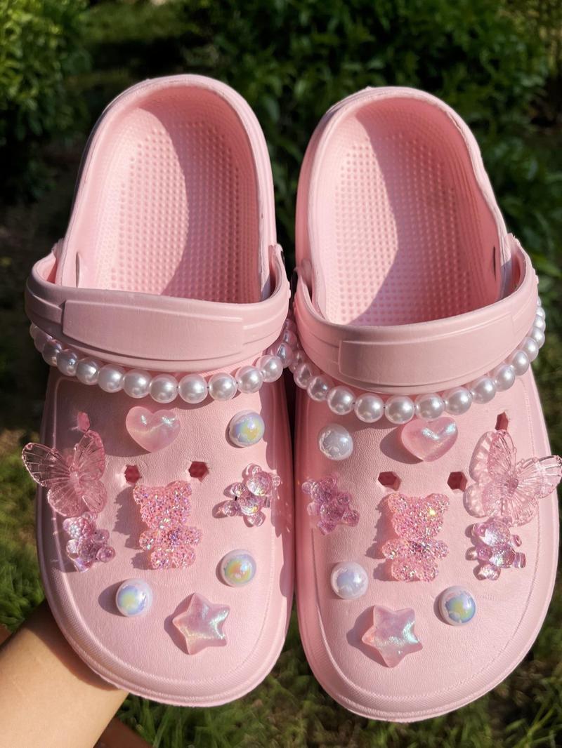 Product Introduction of Cute Bear & Butterfly Design Charms, Fashionable Shoes Decorations for Women's Slippers, Beach Shoes, Garden Shoes, DIY Shoes Accessories 3