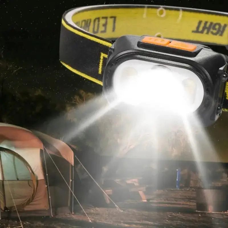 Super Bright LED Headlamp, 1 Count USB Rechargeable Headlight with Infrared Sensor, Portable Lighting for Outdoor Activities, Running, Hiking, Hunting, Fishing, Camping