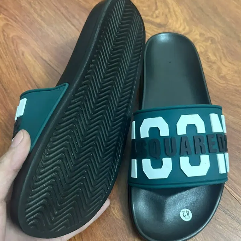 Dép Nam Nữ Quai ngang DSQ I.con 2 Màu Hàng Hot Dép Lê Slipper Cao Su Đế Bằng Nhung DéP dép  icon  đế  cứng 4