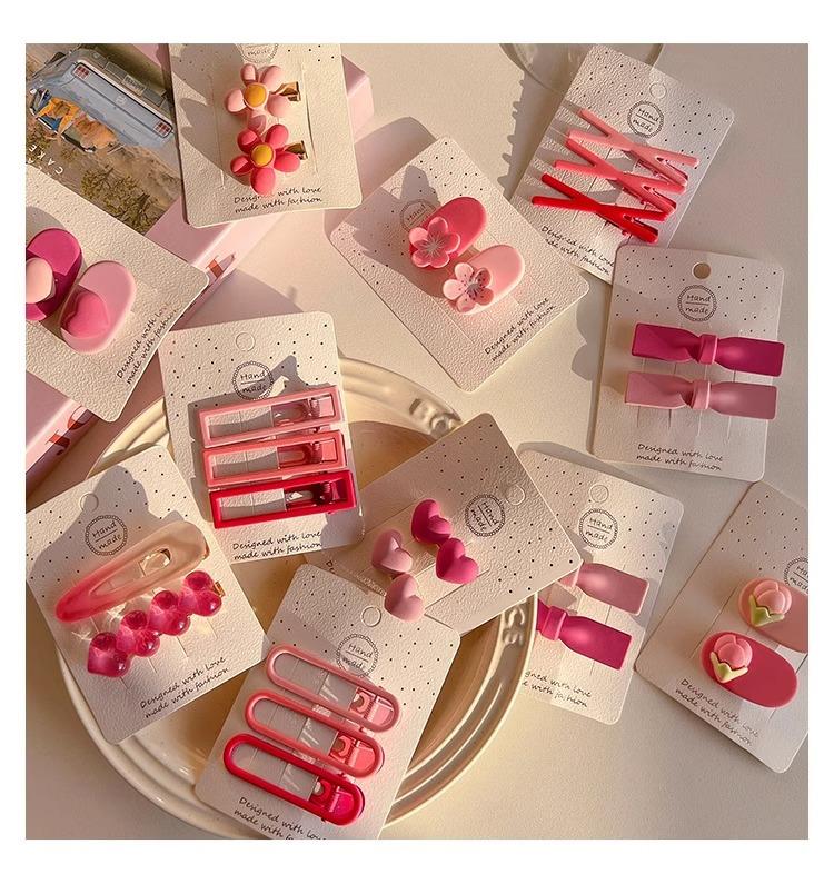 Product Introduction of Dopamine Cute Hair Clips for Women Forehead Bangs Clips Hair Accessories 2025 New Hair Clips Hairpins Side Clips 6