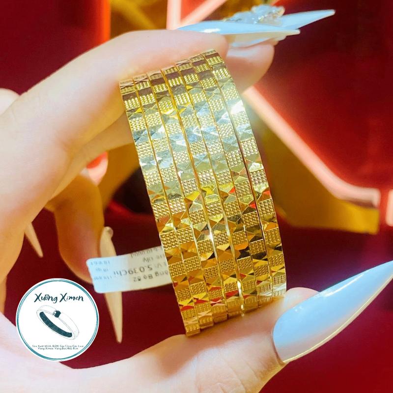 Bộ 7 Bộ 9 Chiếc Vòng Ximen Đồng Vàng Mẫu Bánh Ú Bảng 4 Li Màu 610 Sài Gòn Có Khóa Lưỡi Gà Mang Hàng Ngày Không Phai Trắng vong bảng