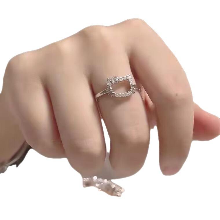Vòng Cổ Kim Cương Bạc Thời Trang Nữ Hàn Quốc, Thích Hợp Làm Quà Tặng Sinh Nhật Học Sinh Tốt, Nhẫn Hoạt Hình Nữ Tính, Cho Bạn Thân Hoặc Bạn Gái 4