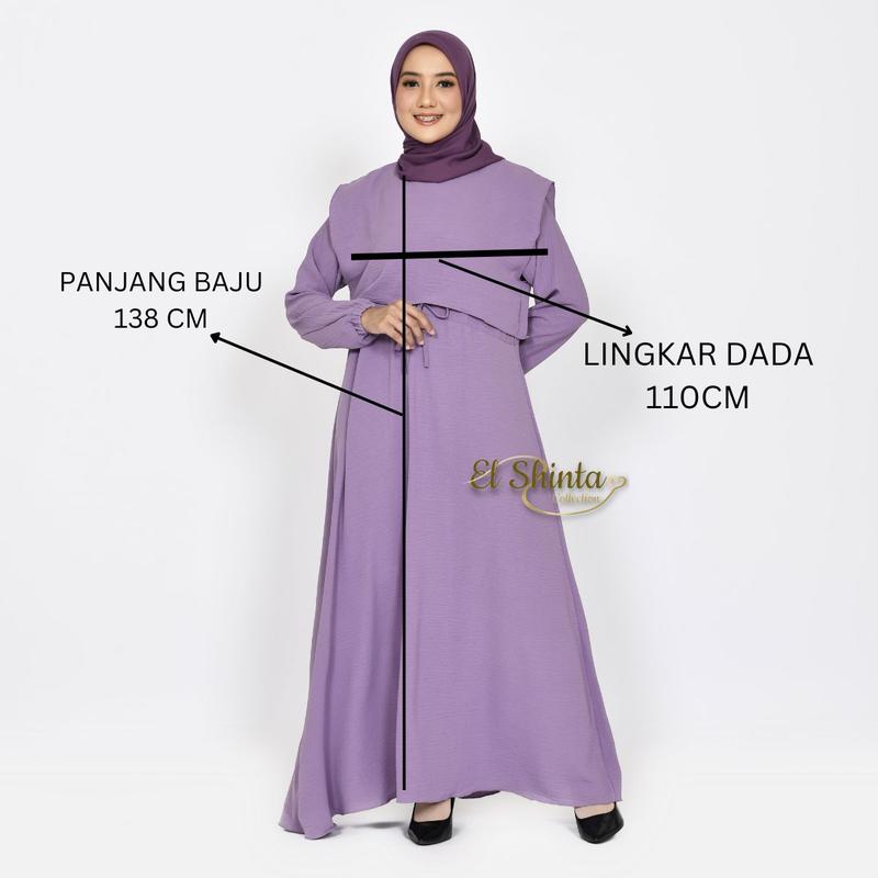 Product Introduction of Alesha Dress Maxi Gamis Crinkle Airflow ALL SIZE FIT XL By El Shinta Collection 0