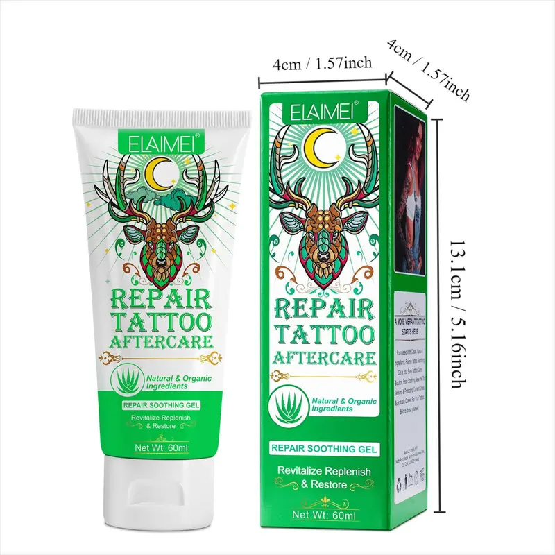 Aloe Vera Tattoo Repair Gel, Moisturizing Tattoo Aftercare Gel, Hydrating Body Care Product for Men & Women 1