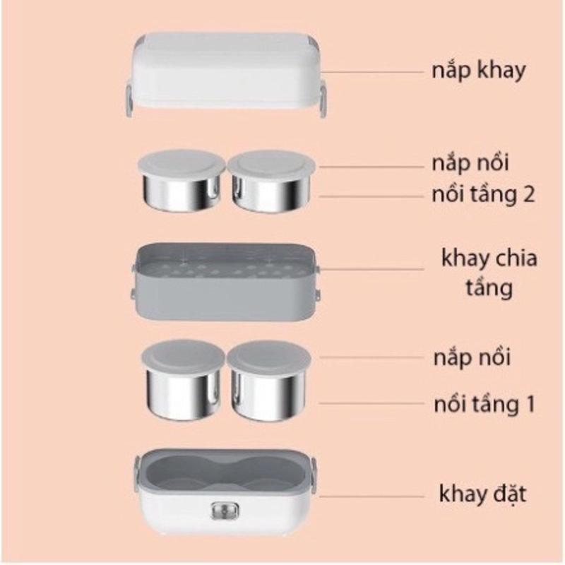 Hộp Cơm Giữ Nhiệt Cắm Điện Hâm Nóng Tự Nấu Chín Thức Ăn - Cặp Lồng Cơm Giữ Nhiệt Tiện Lợi An Toàn Máy Làm Sữa Máy Pha Sữa 5