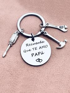 1pc Llavero de Acero Inoxidable para Papá, Recuerda que te Amo Papá, Regalo para el Día del Padre, Regalo de Cumpleaños, Regalo de Acción de Gracias, Regalo de Navidad, Adecuado para Hombres