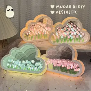 DIY Lampu Cermin Tulip l Lampu Tidur l Bunga Tulip l Lampu Dekorasi l Lampu Malam l Lampu l Cermin