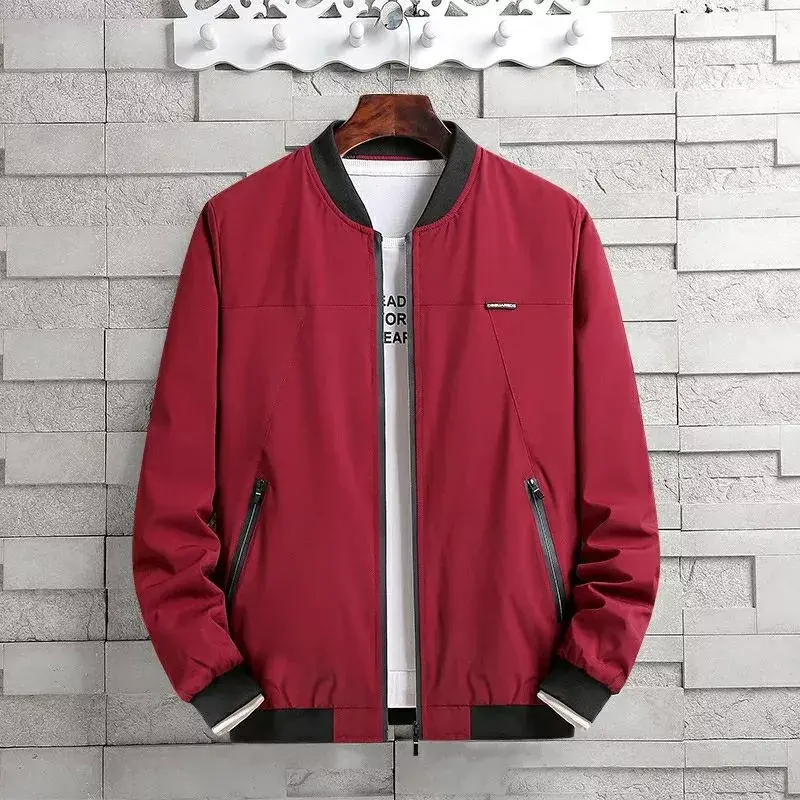JAKET BOMBER PRIA POLOS ORIZINAL PREMIUM BAHAN TASLAN IMPORT WATERFROOP 80% Kantong Merah 3