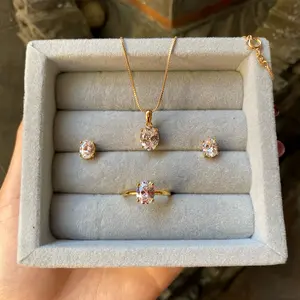 Set Solitaire Mata Oval Xuping