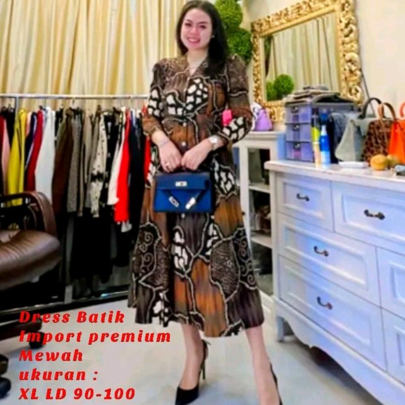 Dress batik mewah virall 8845 Manis Casual 3