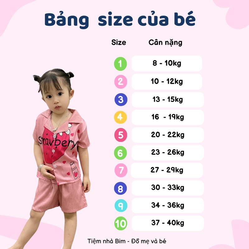 Đồ bộ CỘC ĐÙI, Đồ ngủ cho bé gái Tay NGẮN, QUẦN ĐÙI, Bộ Pijamas ĐÙI cho Bé ,  size từ 8-40kg 6