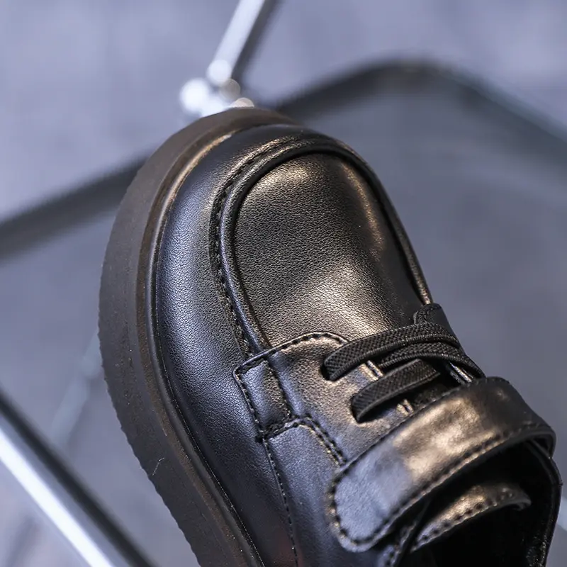 Boy Leather Shoes British Style Spring and Autumn 2025 New Trendy Soft Bottom with Suit Performance Black Children's Shoes Generation Hair