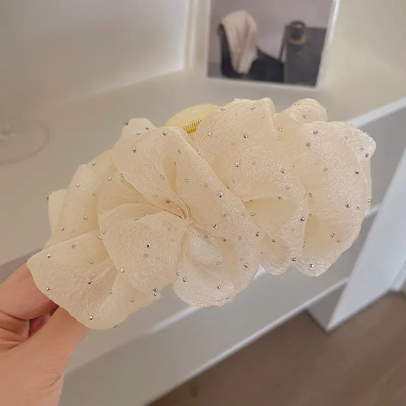 Kẹp Tóc Lưới Hai Mặt, Phong Cách Nữ, Thiết Kế Bầu Trời Đầy Sao Và Ngầu Cỡ Lớn, Dành Cho Tóc Nữ 3