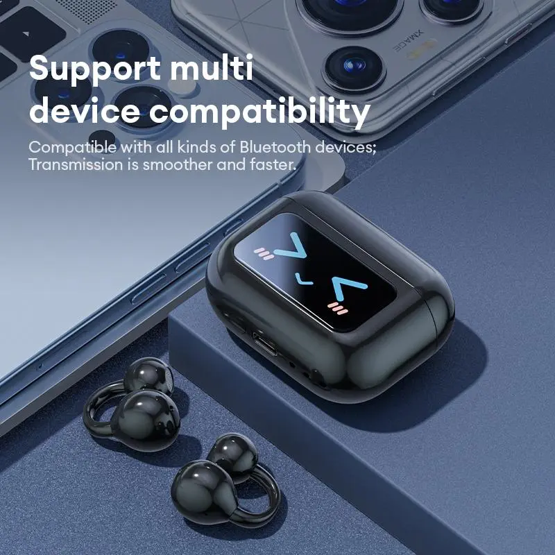 HYUNDAI M100 Clip-on Design Headphone for Sports, Wireless Earphone, Bluetooth-compatible Earbuds with Touch Control, Sweat Resistant Earphone for Sports, Gaming, Running, Audio 5