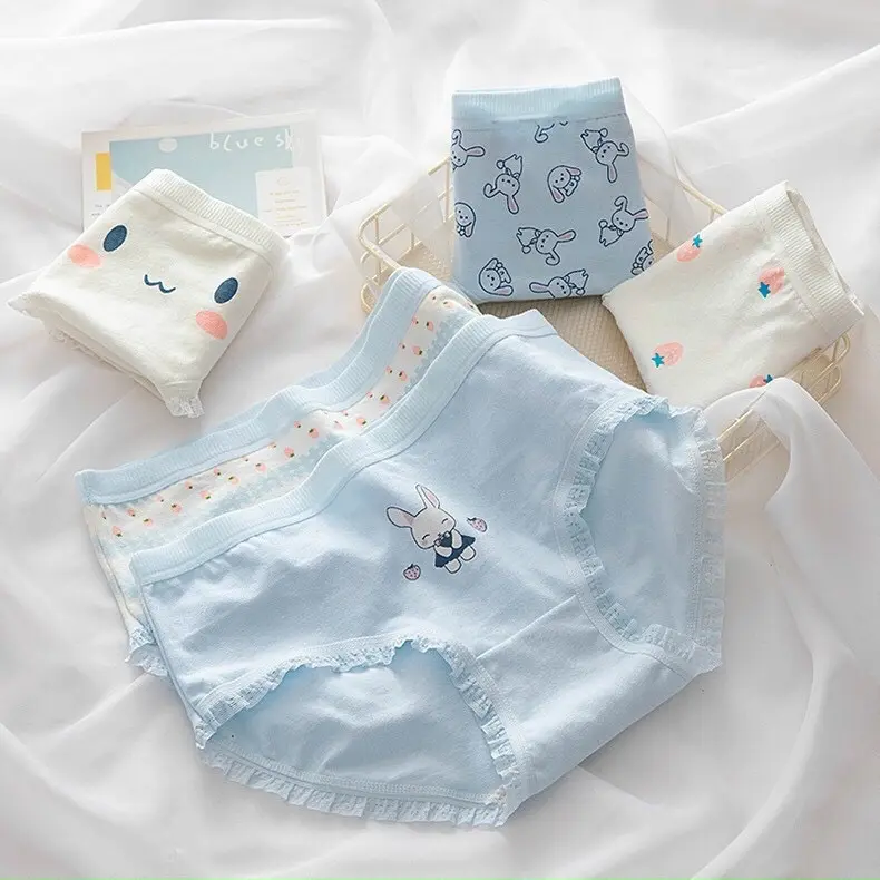 Quần Chíp Cho Bé Gái ( Người Lớn ). Combo 5 Quần Lót Cotton Cho Bé Gái 35-55kg In Hình Siêu Kute 6
