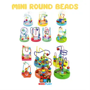Mini Round Beads Wiregame Matching Game Mainan Balita Wooden Toys Sensory Play Mainan Kayu Mainan Sensorik Anak