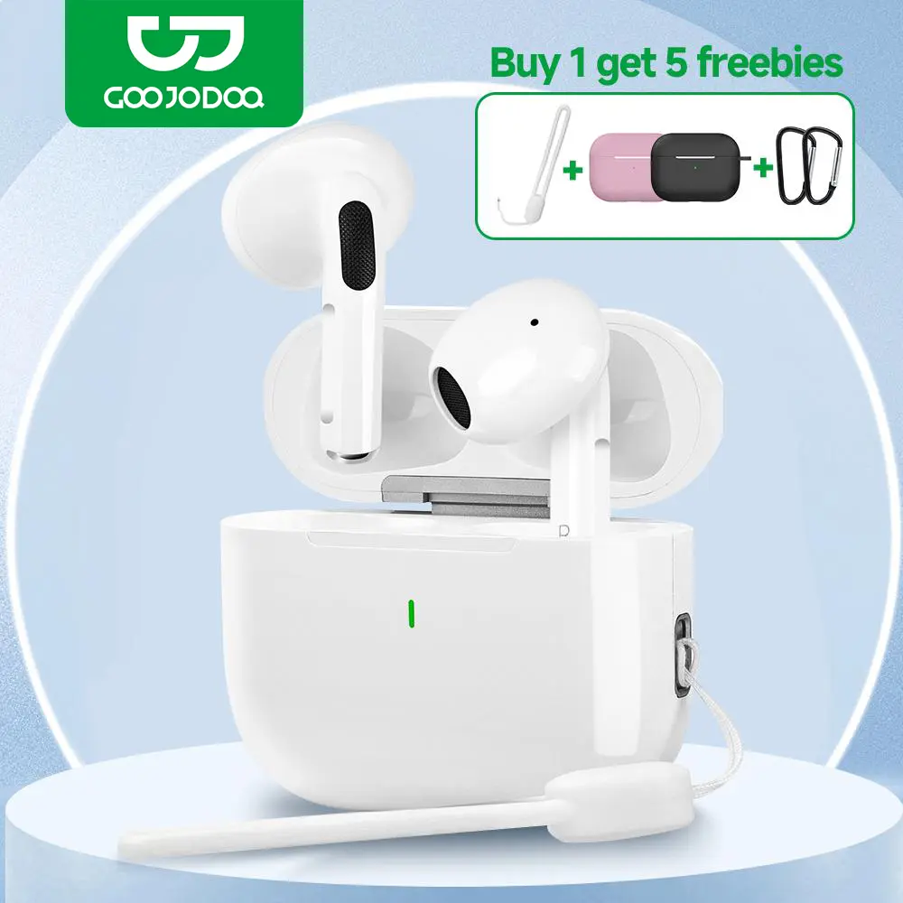【COD/GOOJODOQ】2024 new Bluetooth headset 6th generation high quality noise reduction sports semi-in-ear wireless headset for men and women with super long battery life of 8 hours HIFI lossless sound quality universal for all mobile phones Audio Earbud