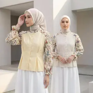 [ready stock]Asaya kemeja cetak temperamen gaya baru wanita atasan elegan