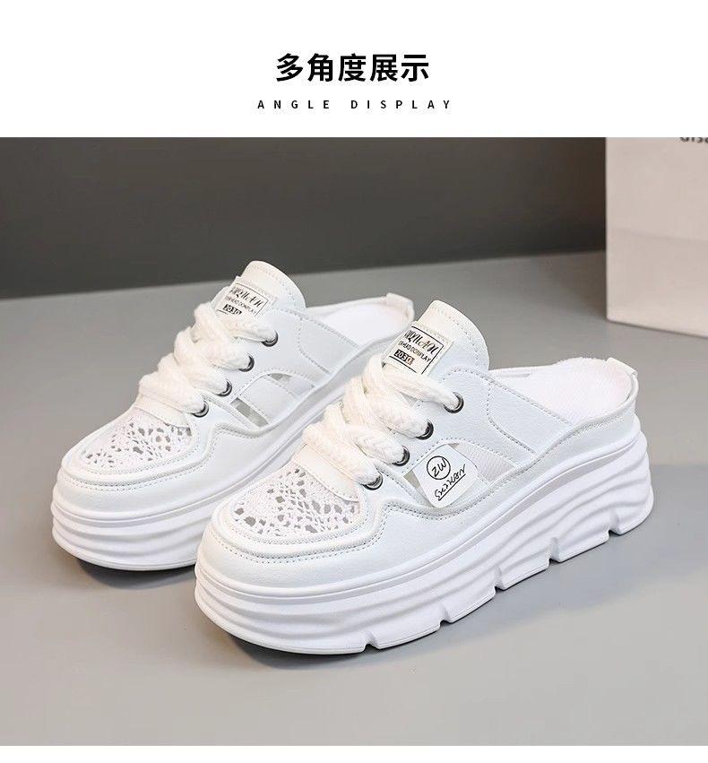 Product Introduction of Giày Trắng Cho Nữ, Bộ Sưu Tập Mùa Hè Mới 2024, Đế Xuồng khoét lỗ, Đế Có Gót Ẩn, Giày Trượt Băng, Kiểu Bít Mũi, Dép Khoét Lỗ 7
