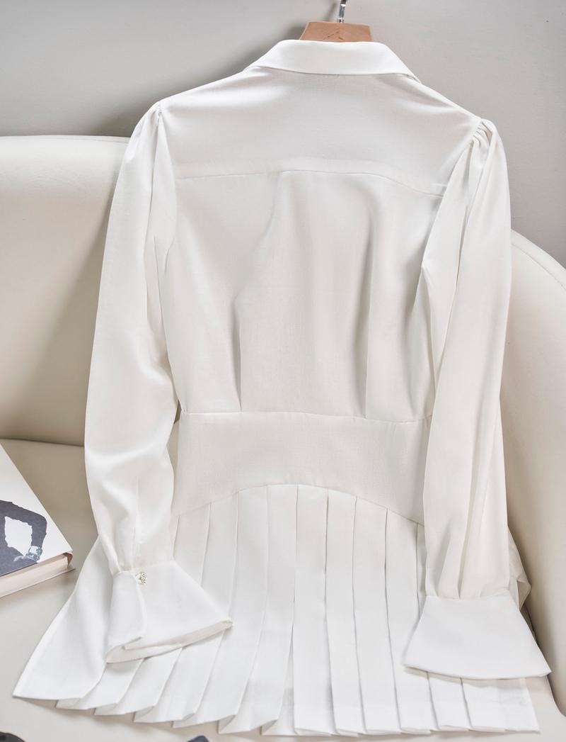 Product Introduction of SUITS BY CHAN - Áo sơ mi kiểu tay dài xếp li tà sau (Ko kèm belt), Quần dài ống loe - VKAO00530 SCQD00046 Nữ Women 49