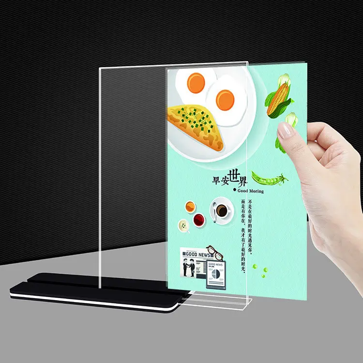 Kệ Menu Mica A4, A5, A6, Để QR Code Bảng Mica Để Bàn, Menu mica để bàn 1
