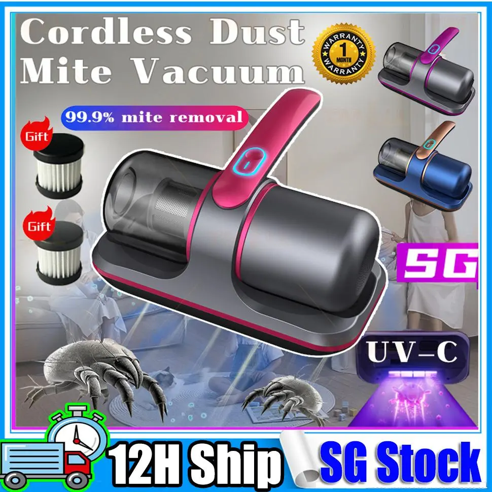 【READY STOCK】Cordless Dust Mite Vacuum Powerful Suction Sofa Bed Vacuum Mite Remover Vacuum Cleaner UV Sterilization
