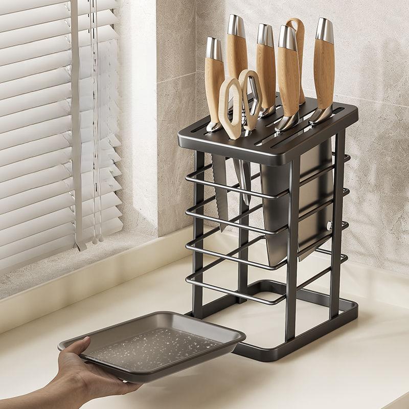 Kitchen Knife Holder Rack Countertop Multi-Functional Knife Block ...