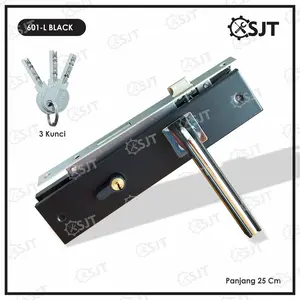 Handle Pintu Komplit Ukuran Besar 25 cm Kotak POTTA Hitam / Gagang Pintu - Sinar Jaya Tools handle  pintu
