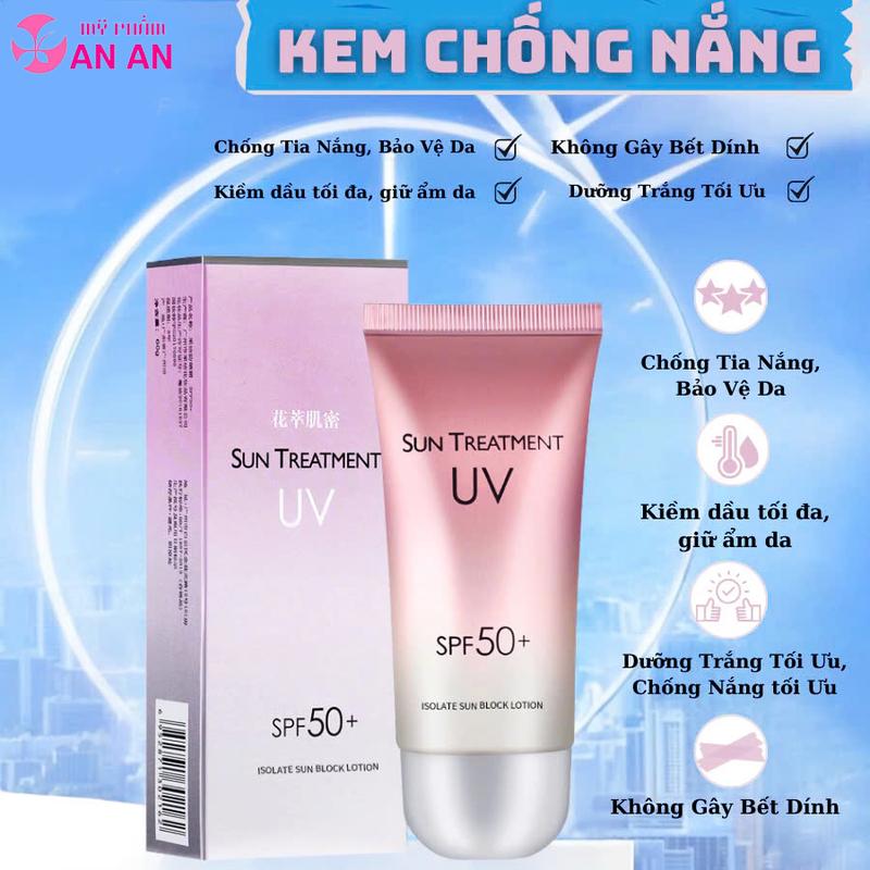  Kem Chống Nắng Dưỡng Trắng Da SUN TREATMENT UV SPF50+++ Kem Chống Nắng Cản Tia UV Nâng Tông Da Giúp Da Sáng Hồng 