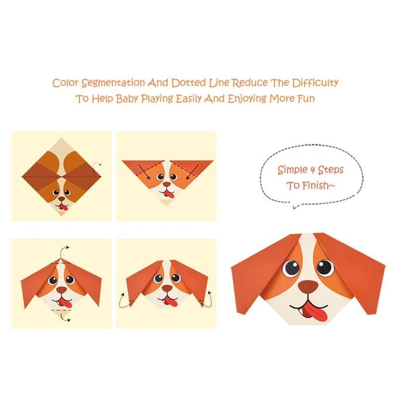 Kids Educational 54Pages 3D Cartoon Animal Origami DIY Paper Arts Crafts Handmade Baby Early Learning Toys 6