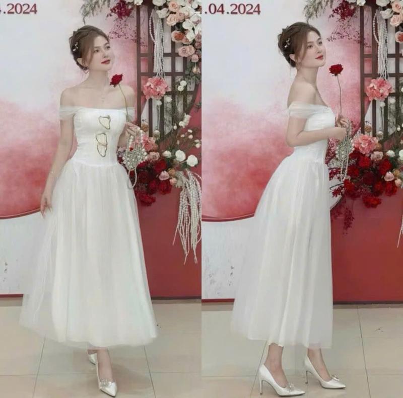 D485 ĐẦM THIẾT KẾ BIGSIZE PHỐI LƯỚI DÁNG DÀI CÔNG CHÚA (TÁO ĐỎ BIGSIZE 55-90KG) 8
