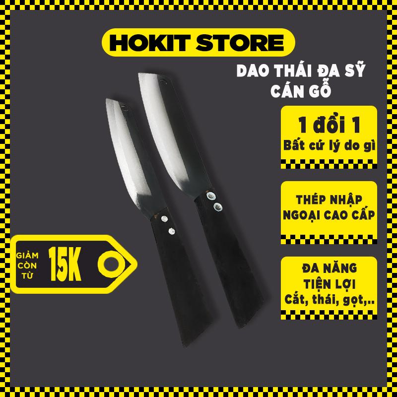 Dao thái đa sỹ cán gỗ dùng thái thịt rau củ quả cán gỗ 2 kích cơ tiện dụng, sắc bền đẹp giá sỉ -HOKIT424344