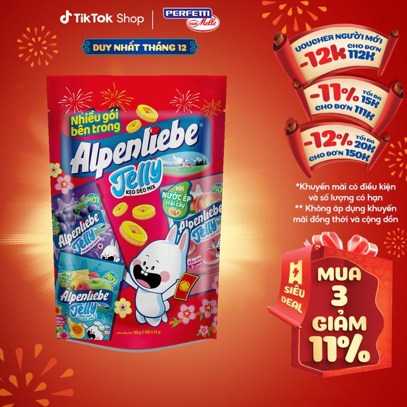 TẾT 2026 Kẹo Dẻo Alpenliebe Hỗn Hợp Trái Cây 168g