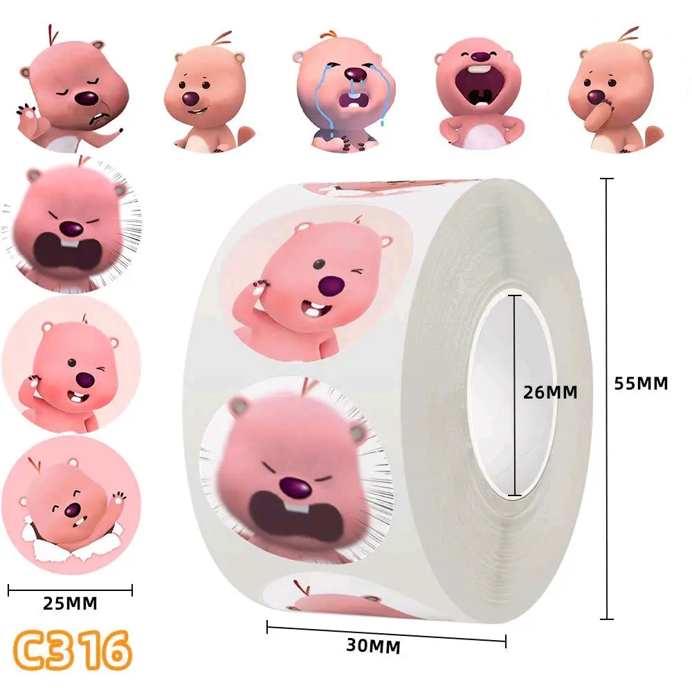 1k - Tách lẻ 100 hình dán, sticker hình Loopy đáng iu (không giao cuộn)