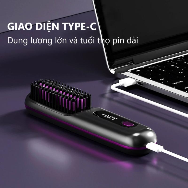 Lược Điện Chải Tóc Không Dây Ion Âm Lược Duỗi Thẳng Với 3 Mức Nhiệt Tạo Kiểu Chăm Sóc Tóc Suôn Mượt Dễ Dàng Mang Theo 5