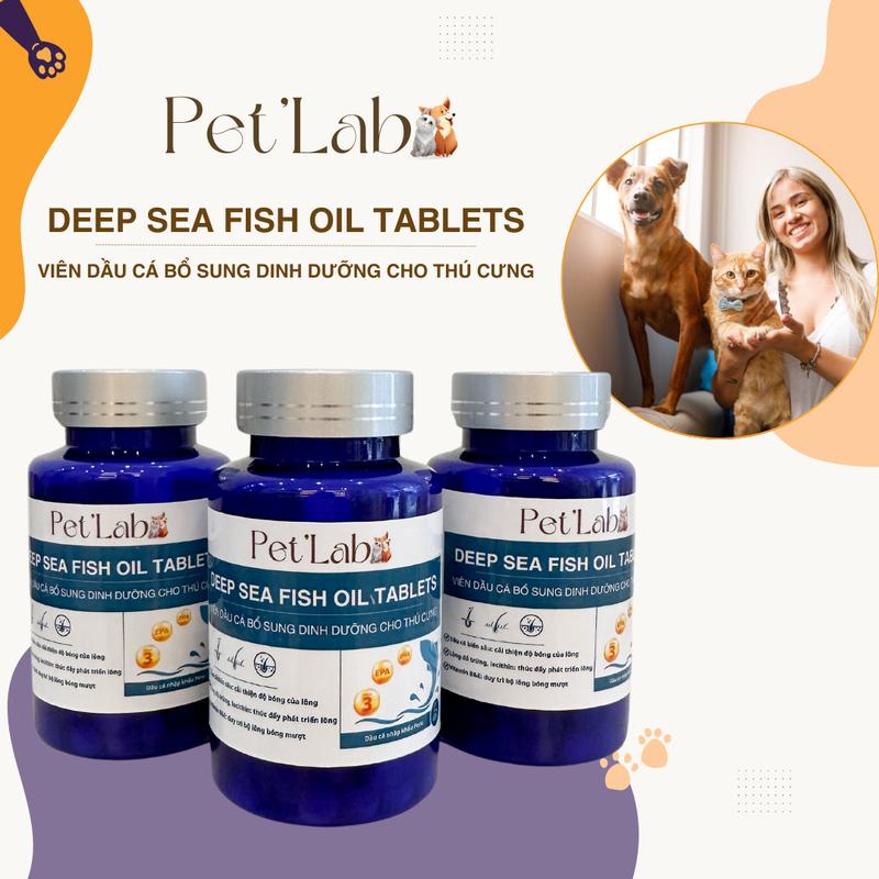 Dầu Cá Viên Nén PET'LAB - Dưỡng Lông Tăng Đề Kháng Bổ Sung Omega cho thú cưng