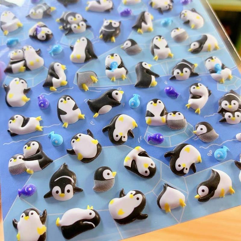 Product Introduction of Cartoon Penguin Pattern Sticker, 1 Sheet Cute Multi-purpose Sticker for Diy Craft, Decoration, Hand Account 16