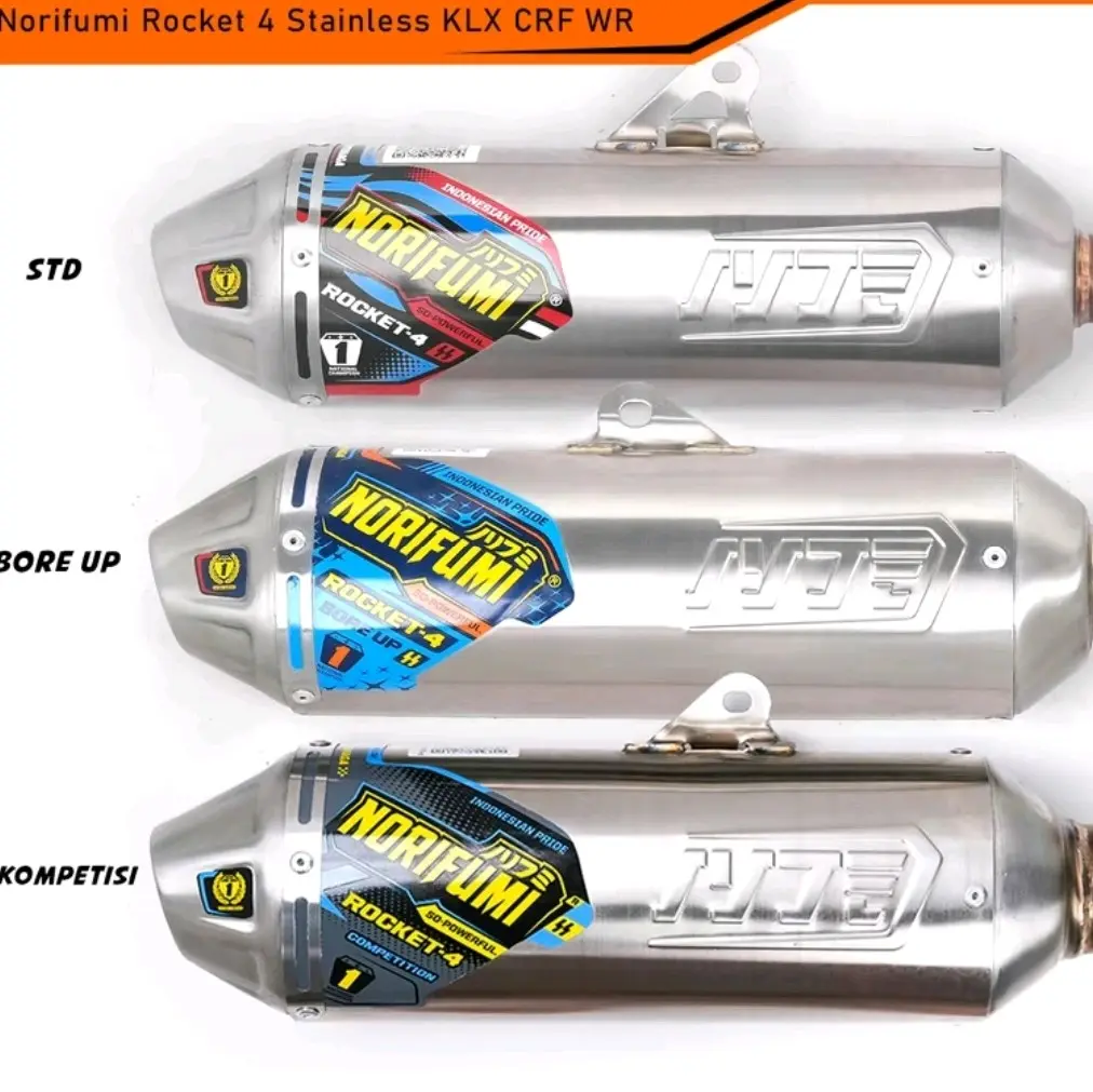 Knalpot norifumi rocket 4 terbaru 2024 crf 150l klx 150 bf dtracker wr 155 pemasangan PNP Mesin Motor Motorcycle Pick copy Piston