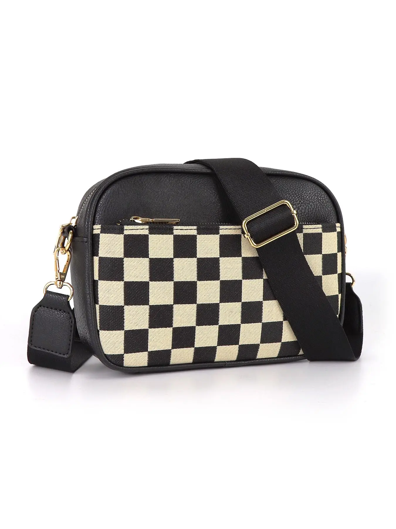 Women's Checkerboard Pattern Purse Crossbody Bag, Gifts for Girlfriend, Fashionable Waterproof Shoulder Bag for Daily Used, Casual Trendy Versatile High-quality Daily Commuting Bag