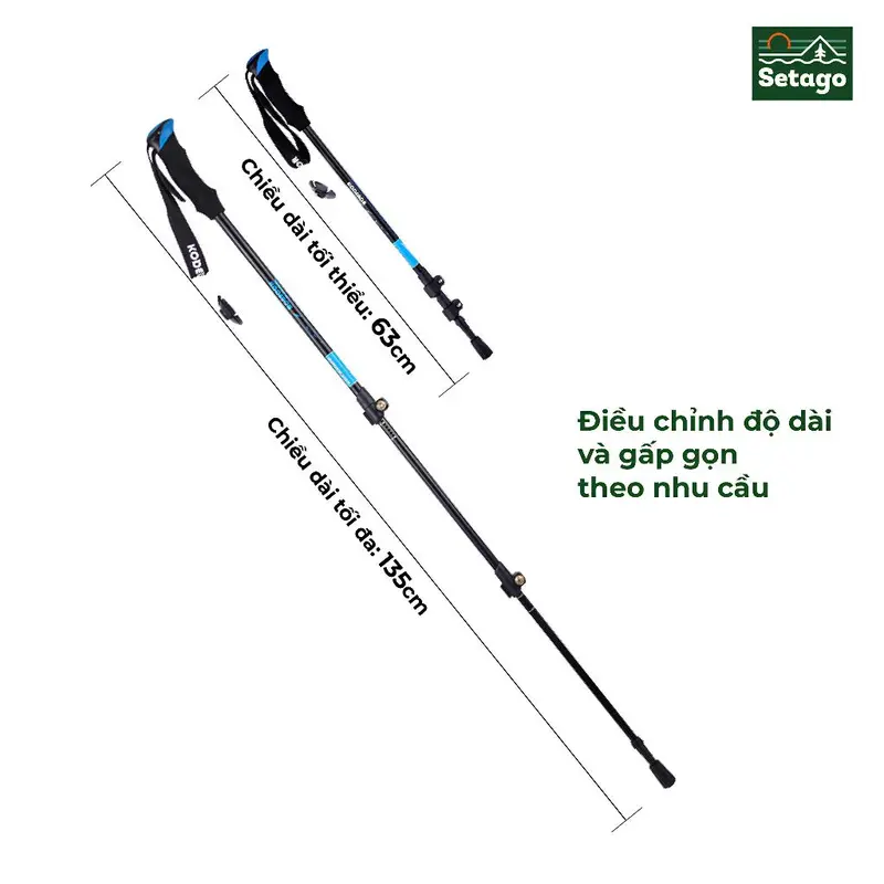 Gậy trekking siêu nhẹ - Gậy leo núi, gậy đi bộ vật liệu nhôm 7075 1