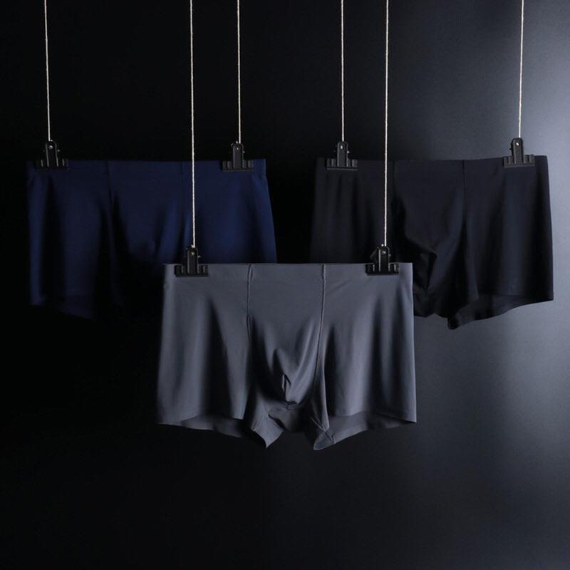 Set 3 quần sịp đùi nam, quần boxer nam, chất liệu lụa băng (su đúc) siêu mềm mại, hàng chất lượng cao