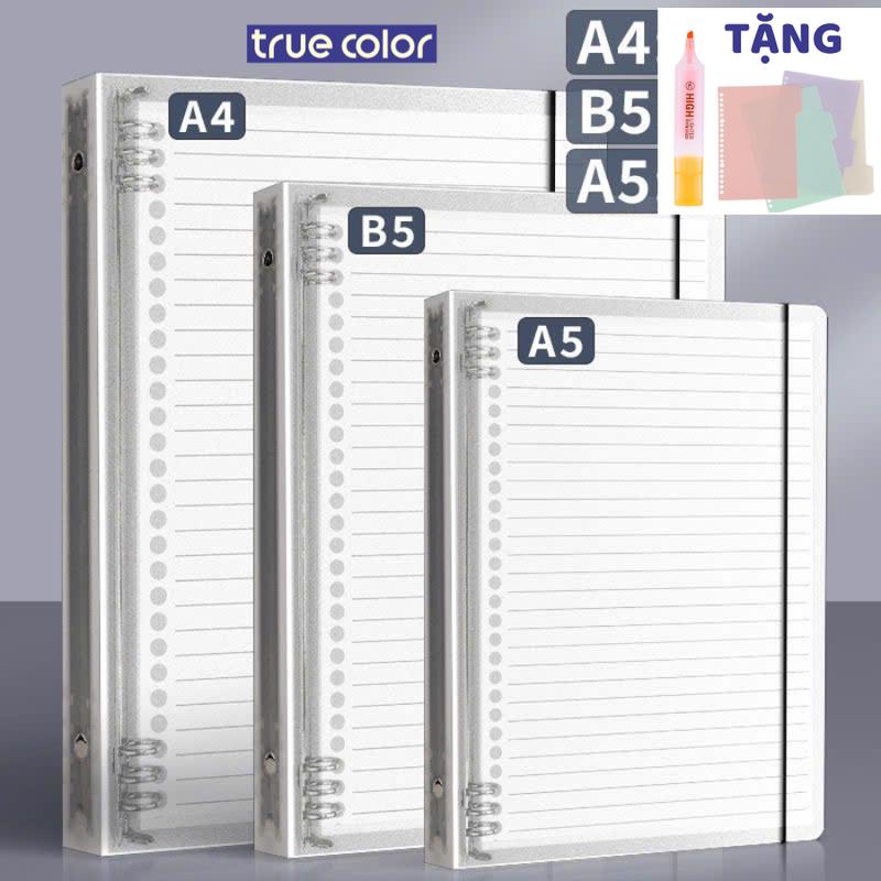  Sổ còng bìa trắng 4 6 9 còng không vướng tay A4 A5 B5 kèm 4 tab phân trang và dây buộc – Vở thay lõi tiện lợi loại ít lỗ không vướng tay tiện lợi dành cho học sinh sinh viên văn phòng ghi chép 