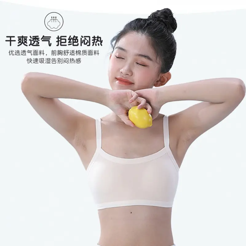 Áo Ngực Áo Ống Ngực Cho Bé Gái, Thiếu Niên, Trẻ Em, Học Sinh, Loại Vest, Mỏng Và Thoáng Khí, Đồ Lót Cotton Thoải Mái, Thích Hợp Cho Mùa Hè 2